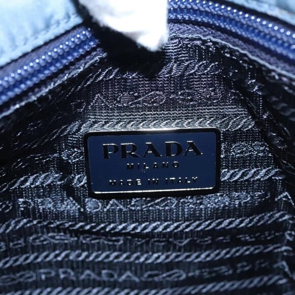 PRADA Hand Bag Nylon Blue Silver Auth 107216 - Picture 10 of 16